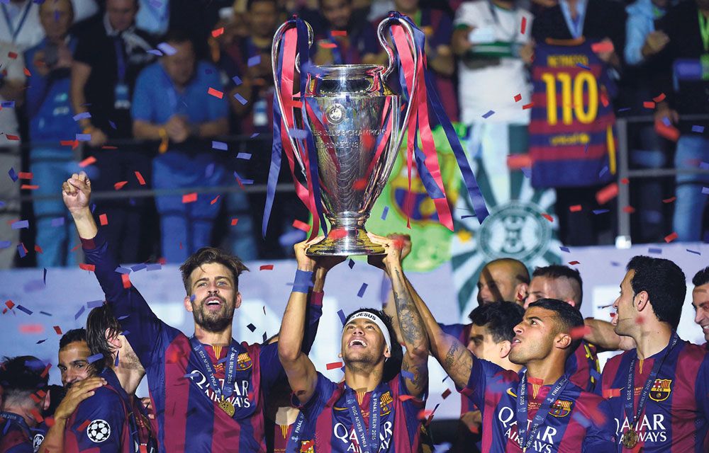 Remise du trophée en Ligue des Champions